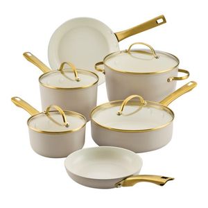12pc Forged Induction Ceramic Cookware Set Taupe Product Image
