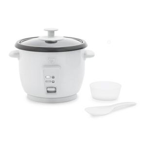6 Cup Electric Rice Cooker, White Product Image