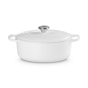 5qt Signature Cast Iron Oval Dutch Oven White Product Image