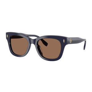 Tory Burch Women's Miller Wayfarer Sunglasses Navy/Solid Brown Solid Brown Navy/Solid Brown Product Image