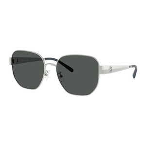 Tory Burch Women's Miller Metal Square Sunglasses Silver/Dark Grey Dark Grey Silver/Dark Grey Product Image