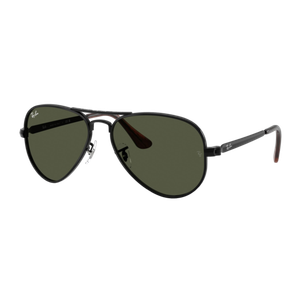 Ray-Ban Aviator Max Sunglasses Polished Black/Green Polished Black Green Product Image