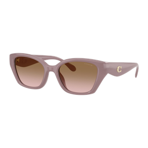 Coach Women's C Hardware Square Cat Eye Sunglasses Milky Putty/Brown Peach Gradient Brown Peach Gradient Milky Putty Product Image
