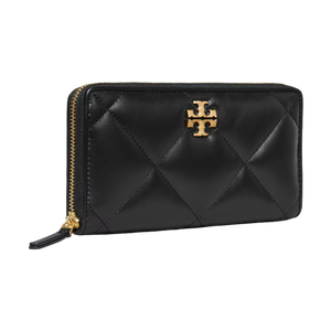 Tory Burch Kira Diamond Quilt Zip Continental Wallet Black Product Image