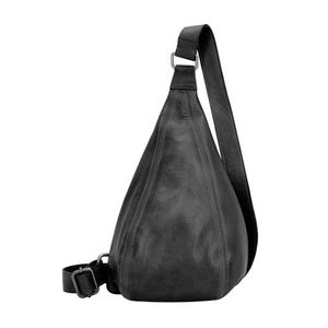 Leather Hippie Sling Bag - Small, Black Product Image