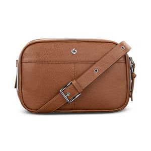 Mobile Solution 2 Leather Crossbody Cognac Product Image
