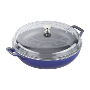 3.5qt Cast Iron Braiser w/ Glass Lid Dark Blue Product Image