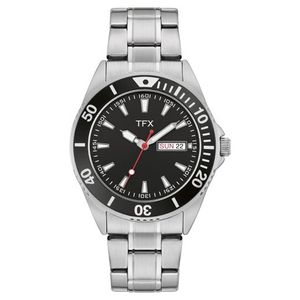 TFX Mens Silver-Tone Stainless Steel Watch Black Dial Product Image