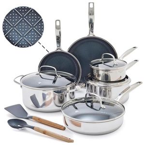 Diamond Bond Hybrid Nonstick Stainless Steel 12pc Cookware Set Product Image