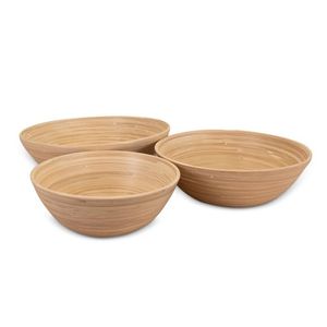 Lexa 3pc Natural Bamboo Serving Bowl Set Product Image