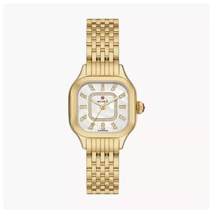 Ladies Meggie 18K Gold-Plated Stainless Steel Diamond Dial Watch MOP Dial Product Image