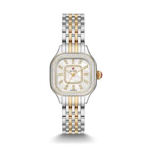 Ladies Meggie Two-Tone 18K Gold-Plated SS Diamond Watch Mother-of-Pearl Dial Product Image
