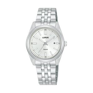 Ladies Quartz Silver-Tone Stainless Steel Watch Silver Dial Product Image