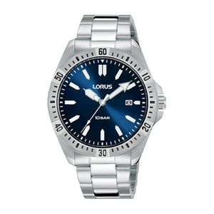 Unisex Sport Silver-Tone Stainless Steel Watch Blue Dial Product Image