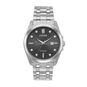 Men's Peyten Eco-Drive Silver-Tone Stainless Steel Bracelet Watch, Gray Dial Product Image