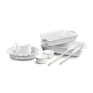 10pc Ceramic Bakeware Set, White Product Image