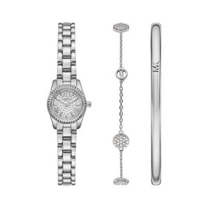 Ladies Lexington Silver-Tone Stainless Steel Watch & Bracelet Gift Set Product Image
