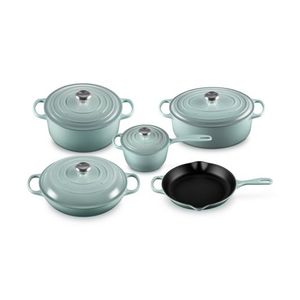 9pc Signature Cast Iron Cookware Set Sea Salt Product Image