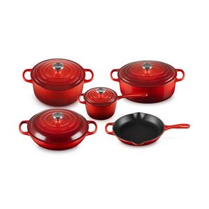 9pc Signature Cast Iron Cookware Set Cerise Product Image