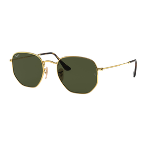 Ray-Ban Polarized Hexagonal Flat Lens Sunglasses Polished Arista Gold/Polarized G-15 Green Polished Arista Gold Polished Arista Gold/Polarized G-15 Green Product Image