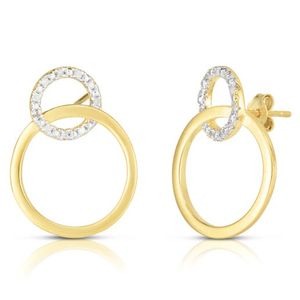 Diamond Circle Earrings Gold Product Image