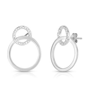 Diamond Circle Earrings Silver Product Image