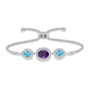 Amethyst and Blue Topaz Bolo Bracelet Product Image