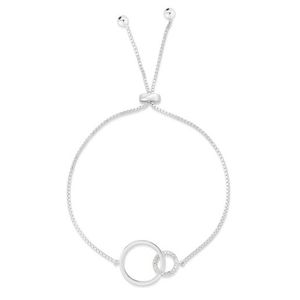 Diamond Circle Bolo Bracelet Silver Product Image