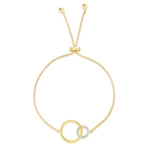 Diamond Circle Bolo Bracelet Gold Product Image