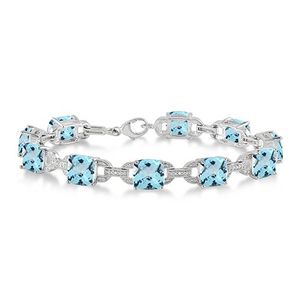 Blue Topaz & Diamond Bracelet Product Image