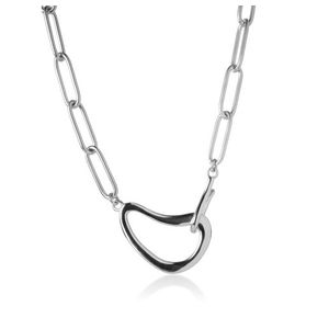 Abstract Paperclip Necklace Silver Product Image