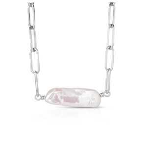 Iridescent Pearl Necklace Silver Product Image
