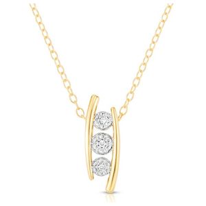 Diamond Ladder Pendant Necklace Gold Product Image