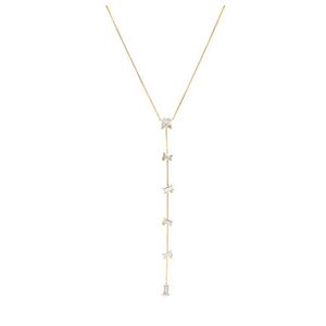 White Topaz "Y" Necklace Gold Product Image