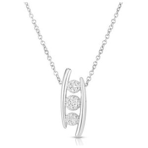 Diamond Ladder Pendant Necklace Silver Product Image