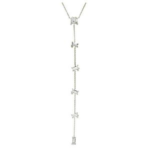 White Topaz "Y" Necklace Silver Product Image
