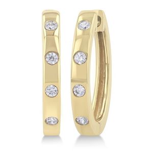 Diamond Hoop Earrings Gold Product Image