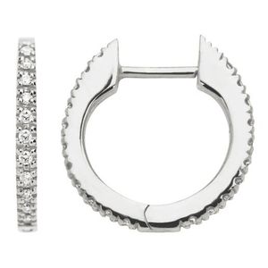 Diamond Huggie Earrings Silver Product Image