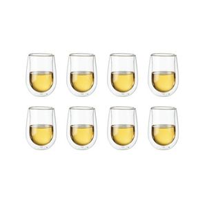 Sorrento 8pc Double Wall Stemless White Wine Glass Set Product Image