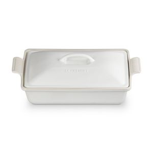 4qt Heritage Stoneware Covered Rectangular Casserole Matte White Product Image