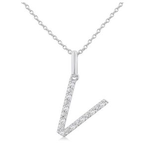 Initial Diamond Necklace-V Product Image