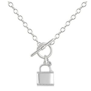 Lock & Key Toggle Diamond Necklace Product Image