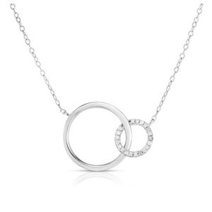 Diamond Circle Necklace Silver Product Image