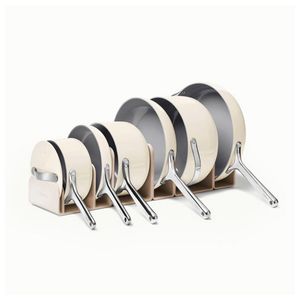 16pc Ceramic Nonstick Cookware & Minis Set w/ Storage, Cream Product Image