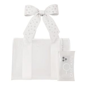 Jelly Tote Bag w/ Phone Pouch Ivory Shine Bow Product Image