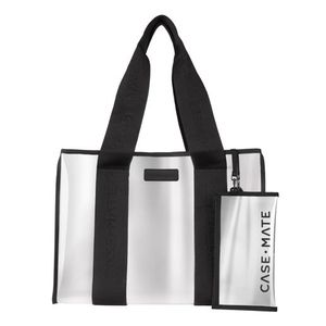 Jelly Tote Bag w/ Phone Pouch Silver Chrome Product Image