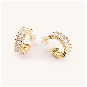 Esther Gold Diamond Hoops Product Image