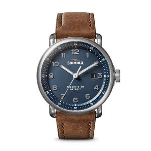 Mens Canfield C56 British Tan Leather Strap Watch Continental Blue Dial Product Image