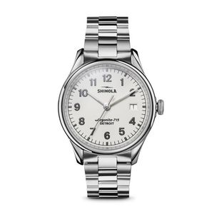 Mens Midsize Vinton Stainless Steel Watch Alabaster Dial Product Image