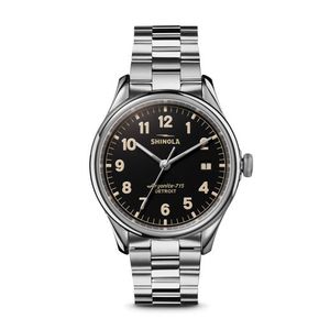 Mens Midsize Vinton Stainless Steel Watch Black Velvet Dial Product Image